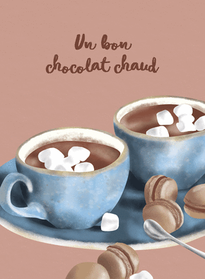 Carte Un bon chocolat chaud Carte de Novembre