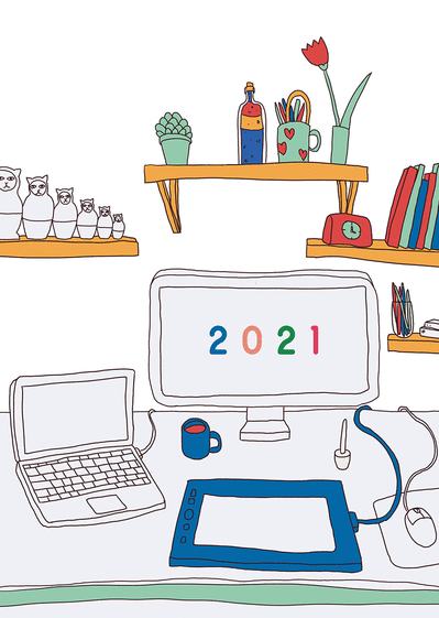 Carte Bureau de la nouvelle année 2022  Carte de voeux entreprise informatique 2022
