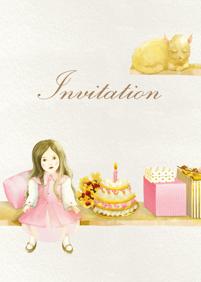 Carte Invitation anniversaire poupée rose Invitation anniversaire enfant