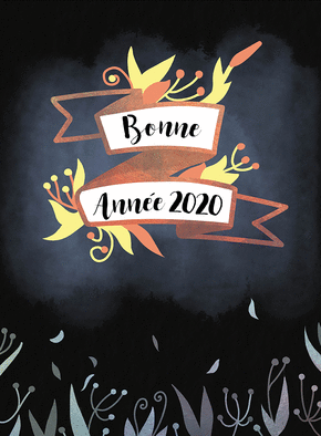 bonne ann&eacute;e 2020 sur fond noir