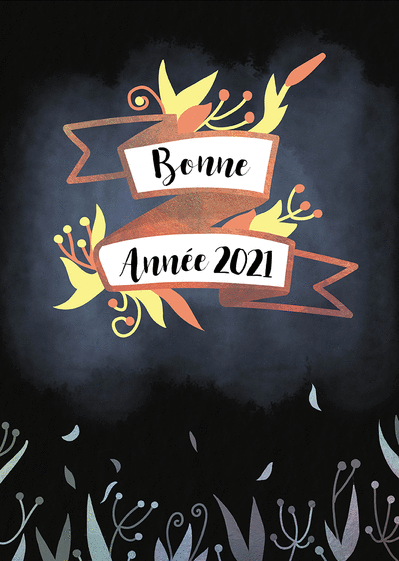 Carte bonne année 2022 sur fond noir Carte de voeux 2022