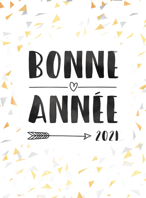 Carte Bonne année 2021 et petit coeur Carte de voeux classique 2021