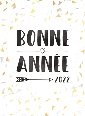 Carte Bonne année 2022 et petit coeur Carte de voeux classique 2022