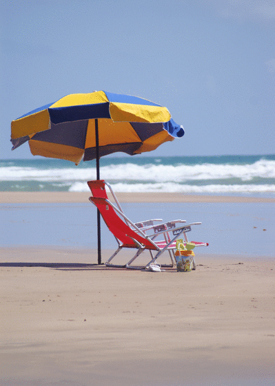 Carte Parasol sur la plage Carte de vacances