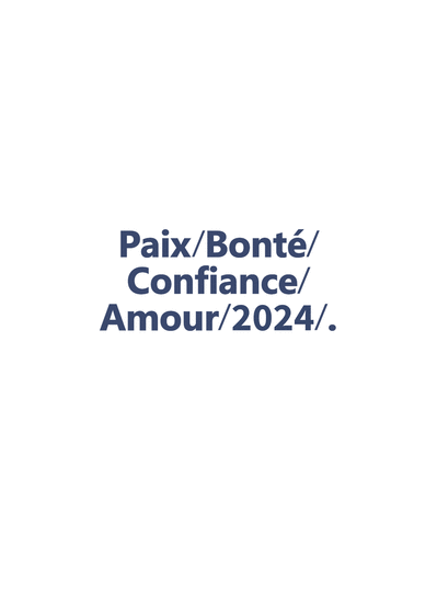 Carte Paix Bonté Confiance et Amour Carte de voeux 2024 et message de paix
