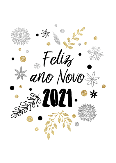 Carte Joyeuse nouvelle année 2021 en portugais Carte bonne année 2021 en plusieurs langues
