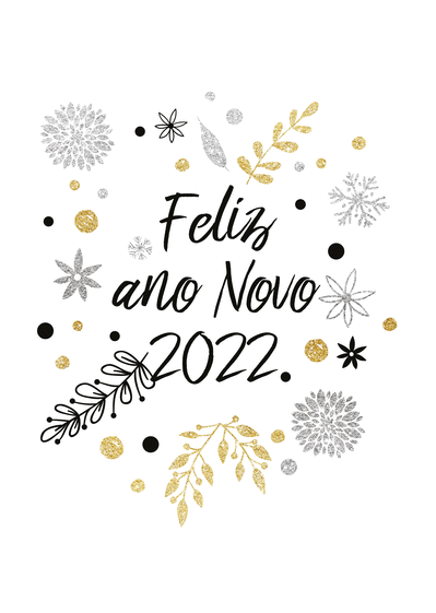 Carte Joyeuse nouvelle année 2022 en portugais Carte bonne année 2022 en plusieurs langues