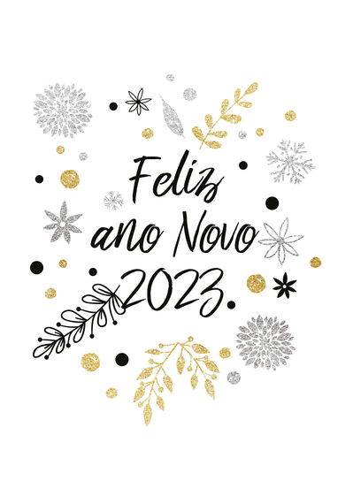 Carte Joyeuse nouvelle année 2023 en portugais Carte bonne année 2023 en plusieurs langues