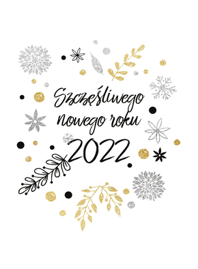 Carte Voeux 2022 en polonais sur fond blanc Carte bonne année 2022 en plusieurs langues