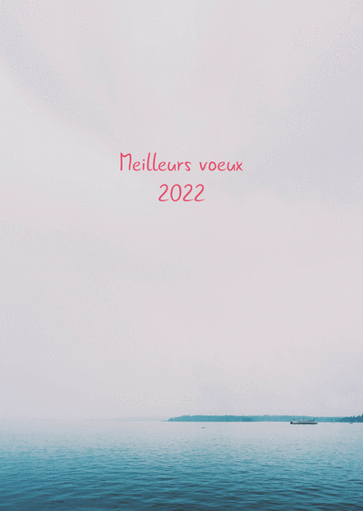 Carte Voeux 2022 et paysage bord de mer Carte de voeux 2022 