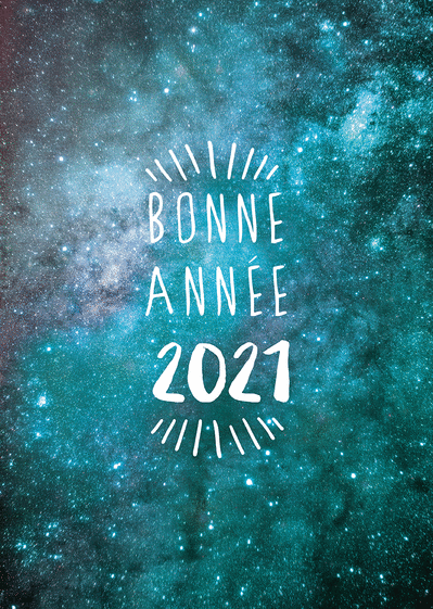 Carte Bonne année 2021 dans le cosmos Carte de voeux classique 2021