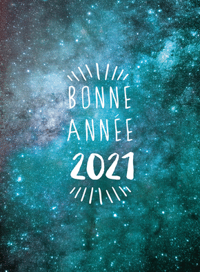 Carte Bonne année 2021 dans le cosmos Carte de voeux classique 2021