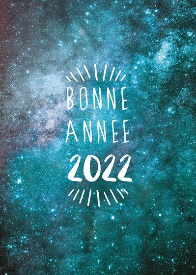 Carte Bonne année 2022 dans le cosmos Carte de voeux classique 2022