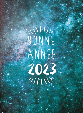 Carte bonne année 2023 dans le cosmos Carte de voeux classique 2023