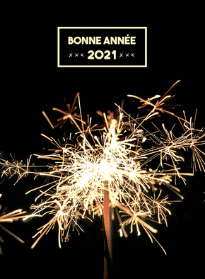 Carte Crépitements de la nouvelle année 2021 Carte de voeux 2021 avec feu d'artifice