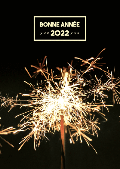 Carte Crépitements de la nouvelle année 2022 Carte de voeux 2022 avec feu d'artifice