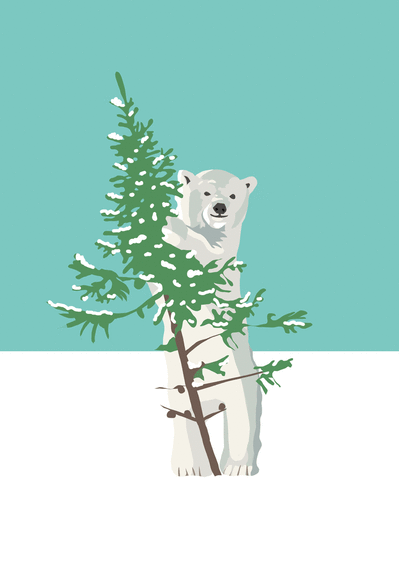 Carte Ours polaire de Janvier Carte de Février et d'hiver