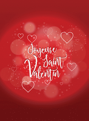 Carte Joyeuse Saint Valentin sur fond rouge Carte saint valentin
