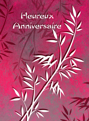 Carte Heureux anniversaire bambou Carte anniversaire fleurs