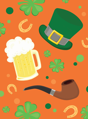 Carte Une pipe, un chapeau et une bière Carte Saint Patrick