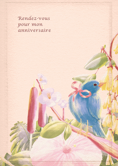 Carte Invitation anniversaire oiseau bleu Invitation anniversaire