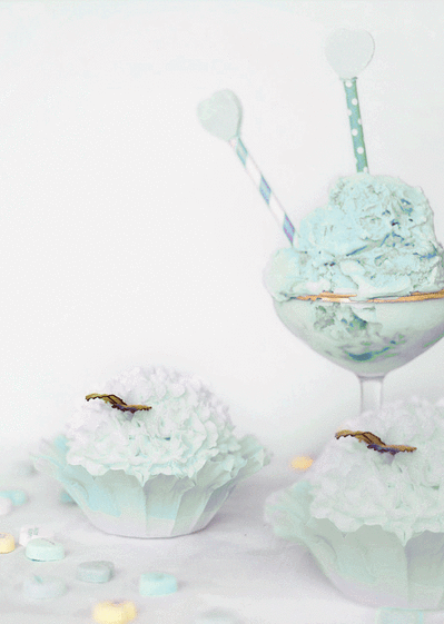 Carte Dessert d'anniversaire bleu Invitation anniversaire