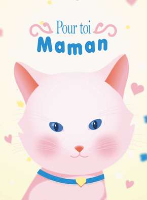 Carte Pour toi maman petit chaton Carte fête des mères avec des animaux