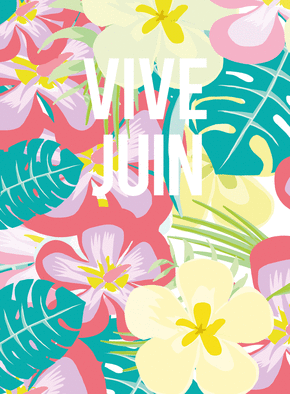Carte Vive Juin coloré Carte de Juin