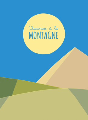 Carte Vacances à la montagne Carte postale de Juillet et d'été