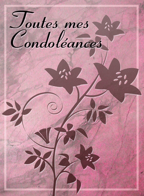 Carte Toutes mes condoleances et fleurs Carte condoléances