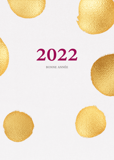 Carte Une bonne année 2022 dorée Carte de voeux 2022 