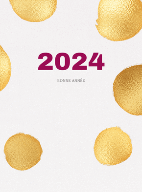 Carte Une bonne année 2024 dorée Carte de voeux 2024 