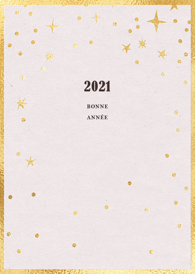 Carte Etoiles dorées pour la nouvelle année 2021 Carte de voeux 2021