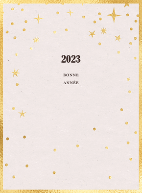 Carte Etoiles dorées pour la nouvelle année 2023  Carte de voeux 2023 