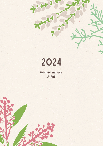 Carte Bonne année 2024 fleurie à toi Carte de voeux 2024 avec des fleurs
