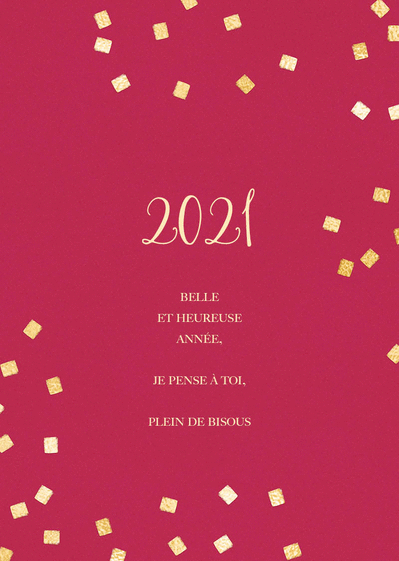 Carte Plein de bisous pour la nouvelle année 2022 Carte de voeux 2022