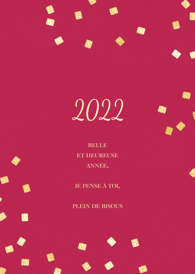 Carte Plein de bisous pour la nouvelle année 2022 Carte de voeux 2022 