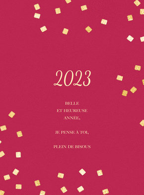 Carte Plein de bisous pour la nouvelle année 2023  Carte de voeux 2023 