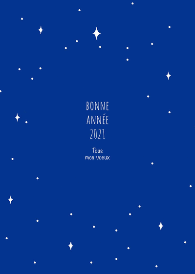 Carte bonne année 2021 dans le ciel étoilé Carte de voeux classique 2021