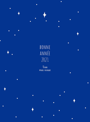 Carte bonne année 2021 dans le ciel étoilé Carte de voeux classique 2021
