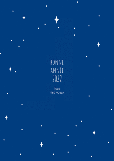 Carte bonne année 2022 dans le ciel étoilé Carte de voeux classique 2022
