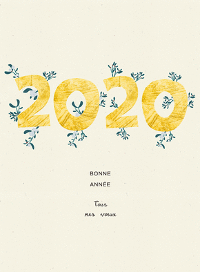 nouvelle ann&eacute;e 2020 en or en gui