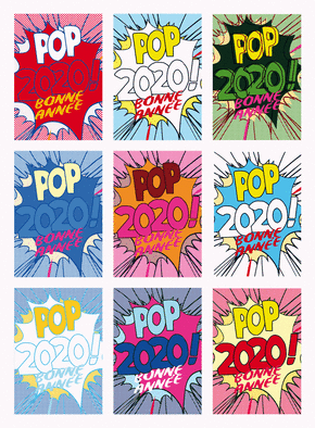 bonne ann&eacute;e 2020 pop art