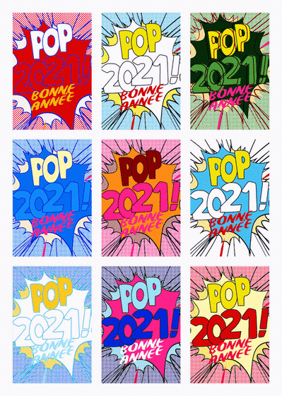 Carte bonne année 2022 pop art Carte de voeux 2022