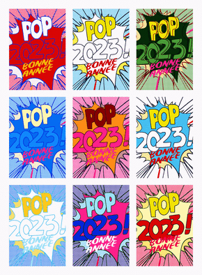 Carte bonne année 2023 pop art Carte de voeux 2023 