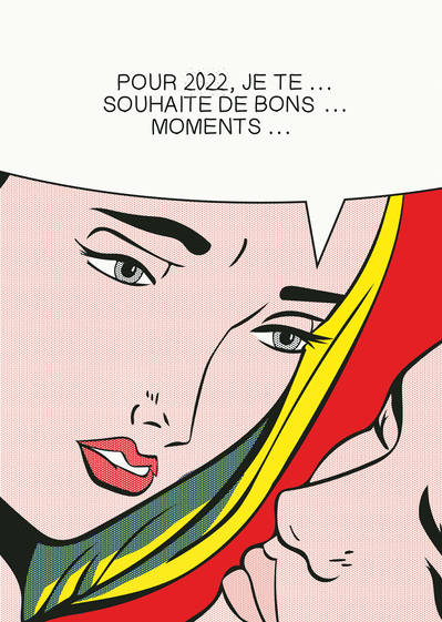 Carte Bande dessinée de la nouvelle année 2022 Carte de voeux design 2022