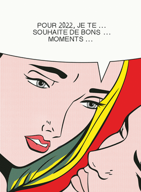 Carte Bande dessinée de la nouvelle année 2022 Carte de voeux design 2022