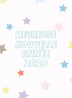 Heureuse nouvelle ann&eacute;e 2020 &eacute;toiles multicolores