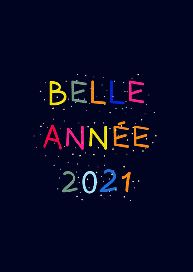 Carte Belle nouvelle année 2021 multicolore Carte de voeux 2021
