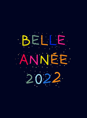 Carte Belle nouvelle année 2022 multicolore Carte de voeux 2022 